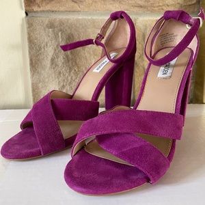 Steve Madden Shena Suede Fuschia Pink Heels size 8